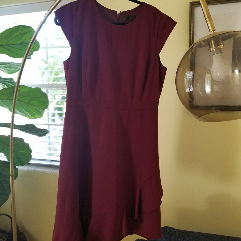 J. Crew Red Ruffle Dress - Picture 2 of 4